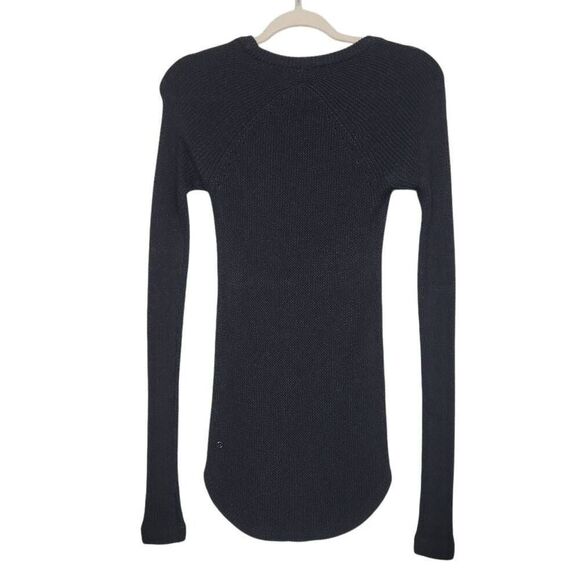 Lululemon Cabin Yogi Long Sleeve Tunic Sweater Sz 2 Black Knit Thumbholes Capsul - Picture 3 of 9